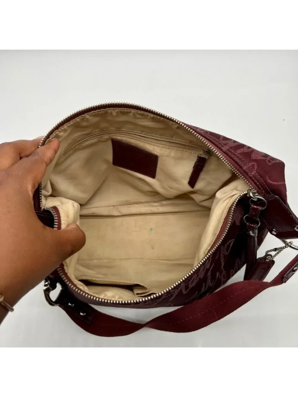 Coach Purple Poppy Lurex Signature F17472 Hobo Bag - Picture 14 of 14